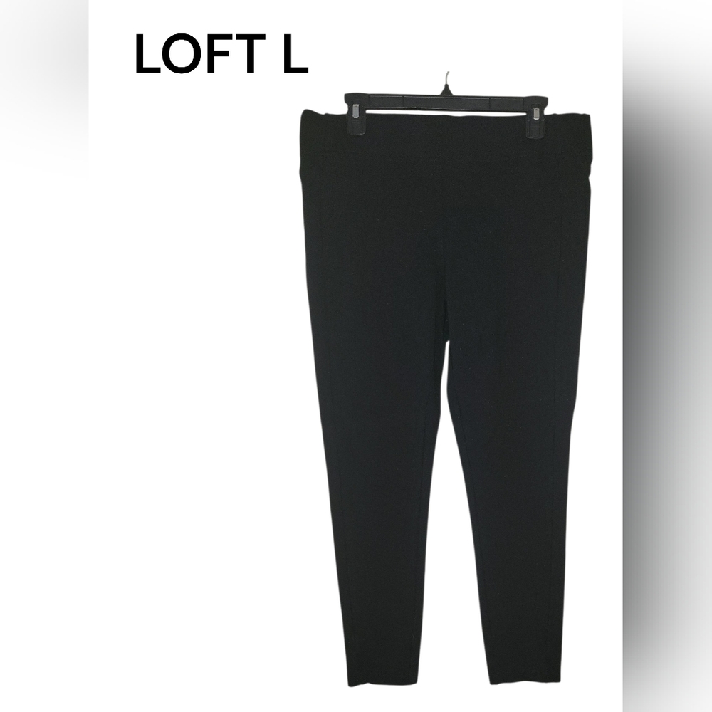 LOFT Seamed Ponte Leggings, L, Black, VGUC